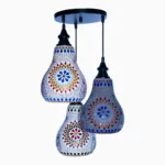 Mosaic Handmade Pendant Ceiling Hanging Light E27 - 3 lamps - Image 2