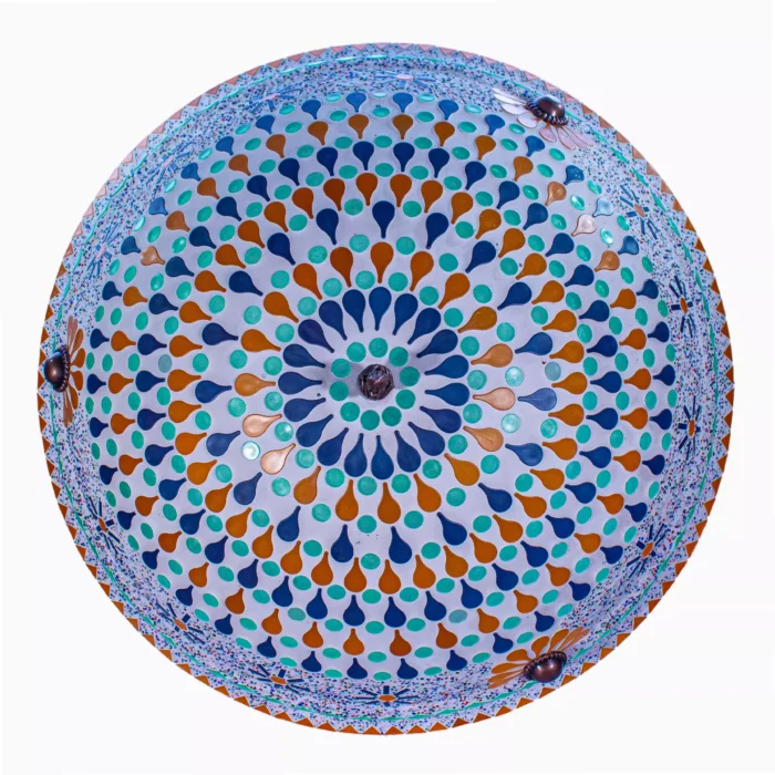 ⁦طبق عميق عدد 3 لمبة صناعة يدوية من الموزايك⁩ - الصورة ⁦4⁩