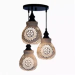 Mosaic Handmade Pendant Ceiling Hanging Light E27 - 3 lamps - Slate Shape