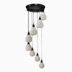 Mosaic Handmade Pendant Ceiling Hanging Light E27 - 8 lamps - Slate Shape - Image 2